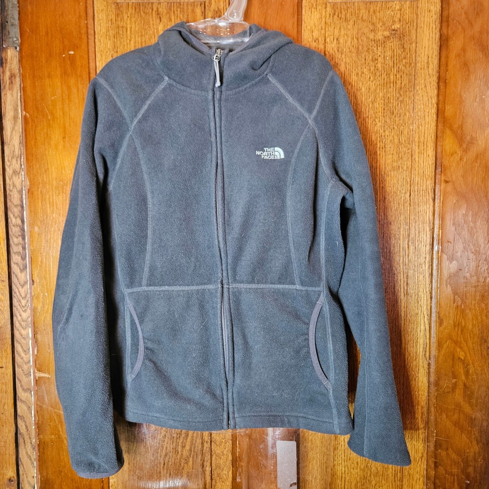 The North Face Fleece Hoodie Womens M TKA 100 Charcoal Grey Full Zip New Cond
